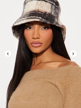 Plaid bucket hat Nude/Combo